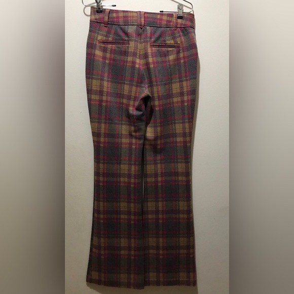 Anthropologie Essential Pink Check Plaid Flare Trousers US 2 - Picture 10 of 10